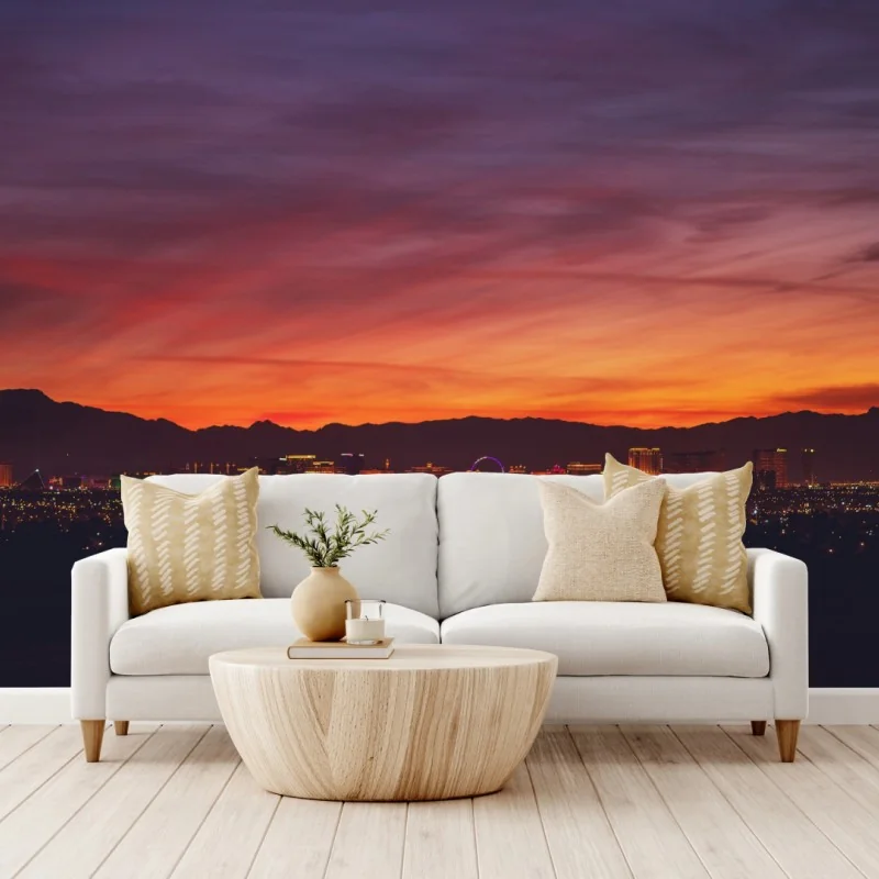 Fototapete Las Vegas panorama bei dämmerung