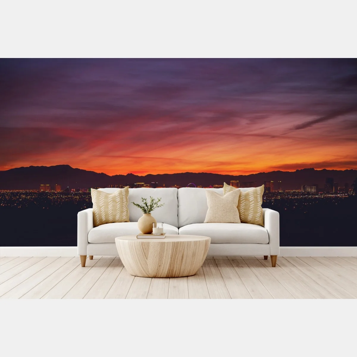 Fototapete Las Vegas panorama bei dämmerung – Wallnifity® Fototapete Las Vegas panorama bei dämmerung – Wallnifity®
