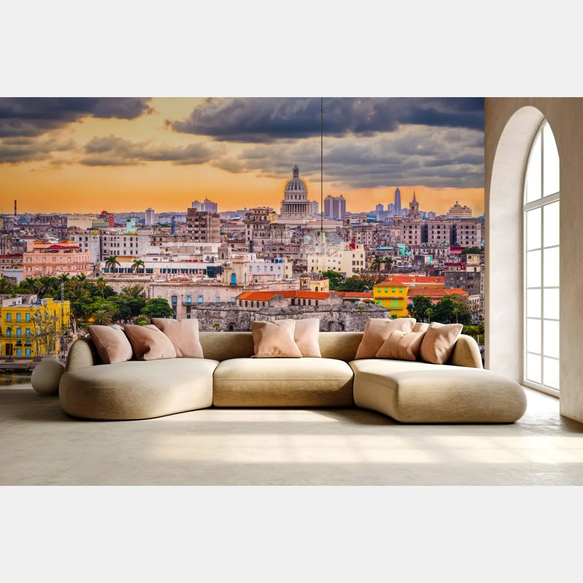 Fototapete Havanna skyline bei sonnenuntergang – Wallnifity® Fototapete Havanna skyline bei sonnenuntergang – Wallnifity®