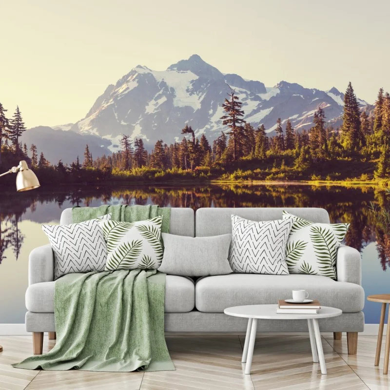 Fototapete spiegelung von Mount Shuksan im bergsee – Wallnifity® Fototapete spiegelung von Mount Shuksan im bergsee – Wallnifity®