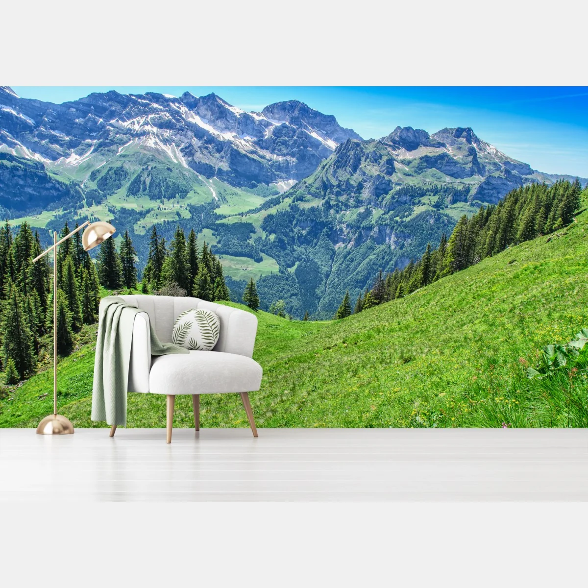 Fototapete alpine panorama über Engelberg, Schweiz – Wallnifity®