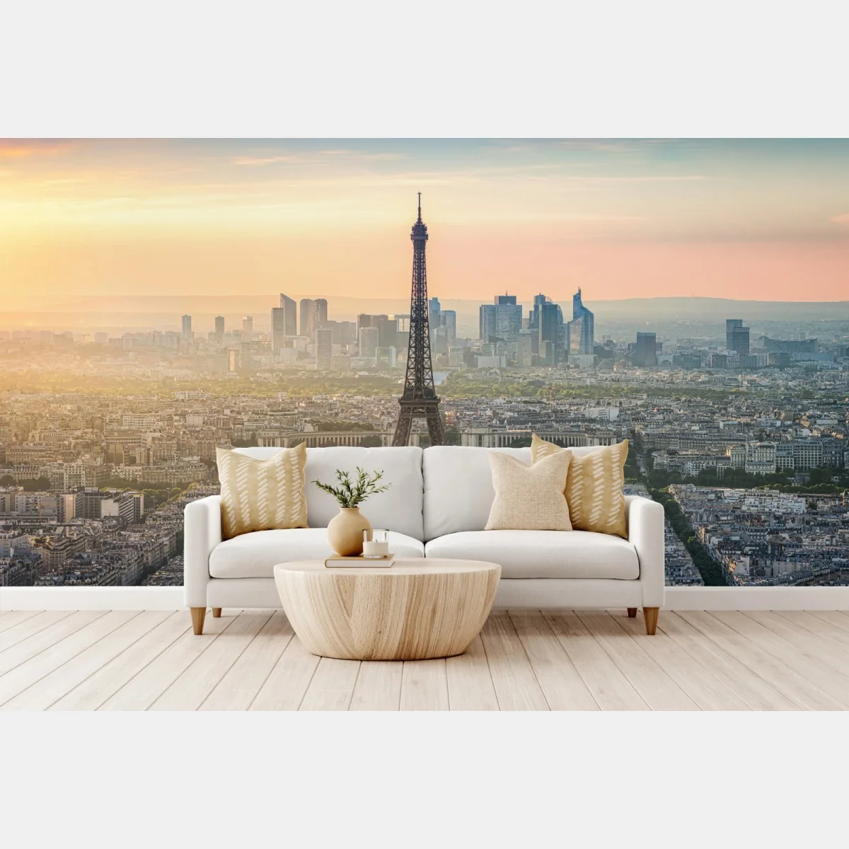 Fototapete Paris stadtbild bei sonnenuntergang mit dem Eiffelturm – Wallnifity® Fototapete Paris stadtbild bei sonnenuntergang mit dem Eiffelturm – Wallnifity®