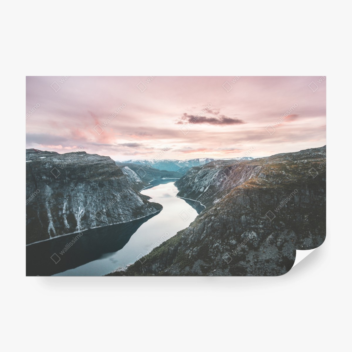 Fototapete ruhiger fjord bei sonnenuntergang – Wallnifity® Fototapete ruhiger fjord bei sonnenuntergang – Wallnifity®