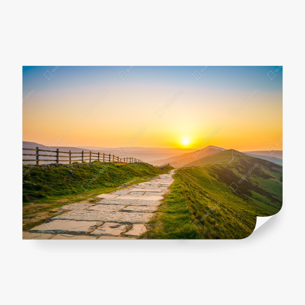 Fototapete sonnenbeschienener gebirgskamm bei sonnenaufgang – Wallnifity® Fototapete sonnenbeschienener gebirgskamm bei sonnenaufgang – Wallnifity®