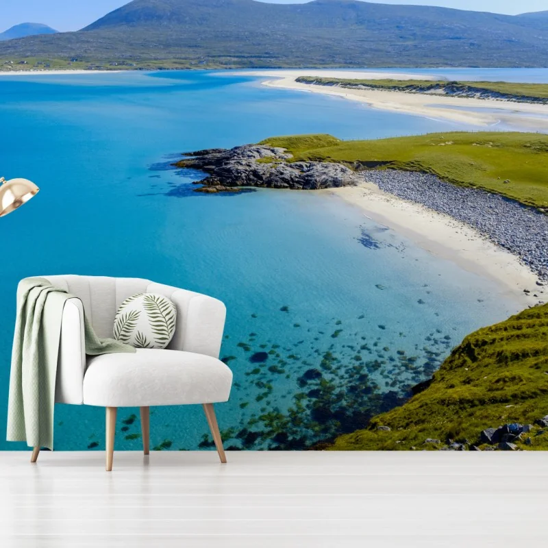 Fototapete ruhige türkisfarbene strandlandschaft – Wallnifity® Fototapete ruhige türkisfarbene strandlandschaft – Wallnifity®