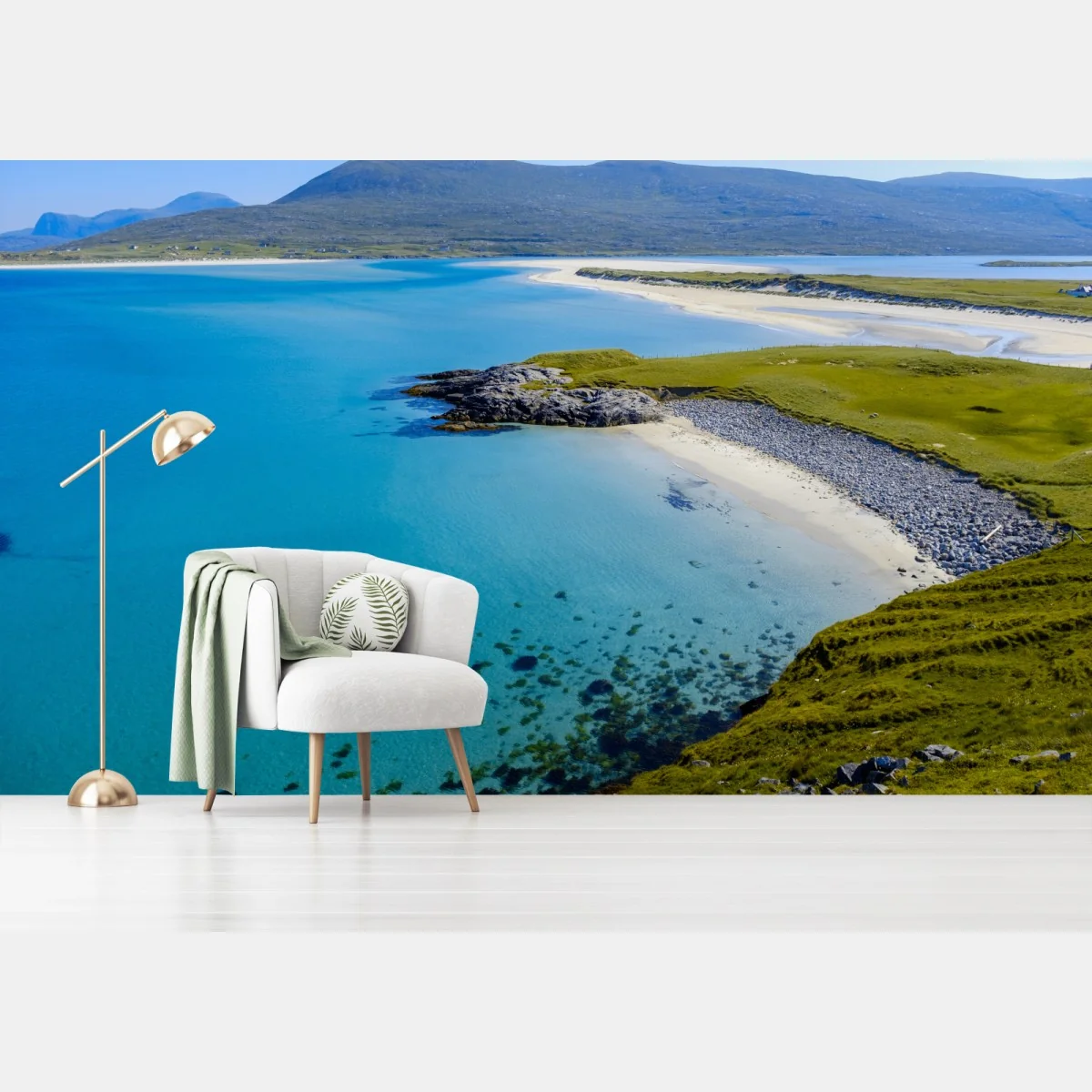 Fototapete ruhige türkisfarbene strandlandschaft – Wallnifity® Fototapete ruhige türkisfarbene strandlandschaft – Wallnifity®