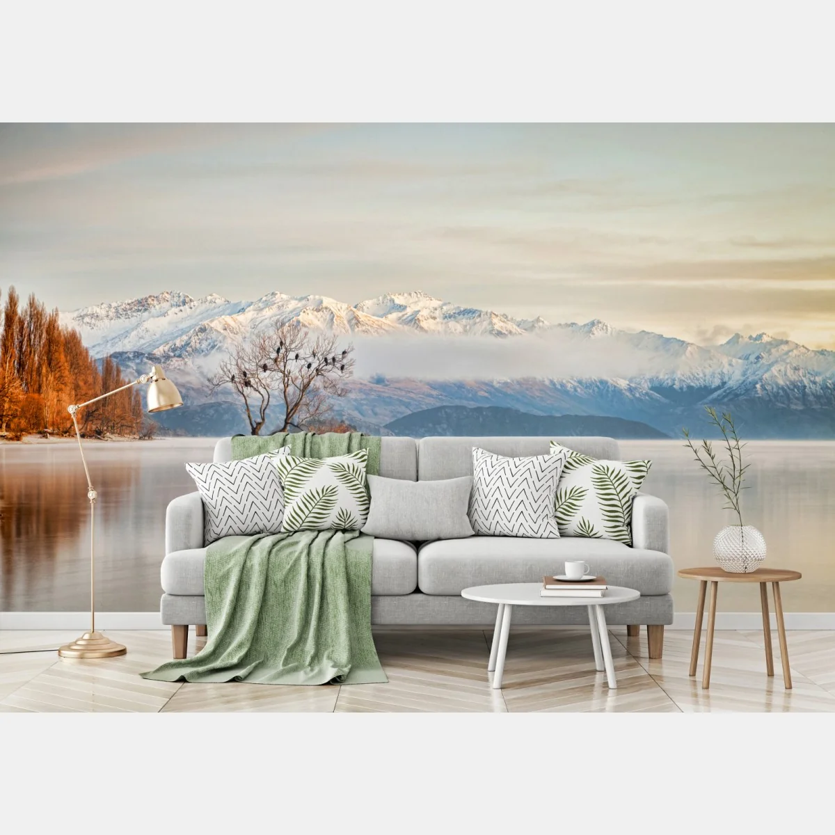 Fototapete einsamer baum am see Wanaka – Wallnifity® Fototapete einsamer baum am see Wanaka – Wallnifity®