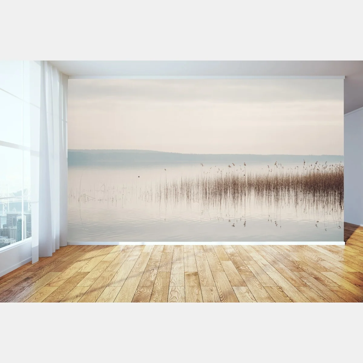 Fototapete ruhige schilfzone am see – Wallnifity®