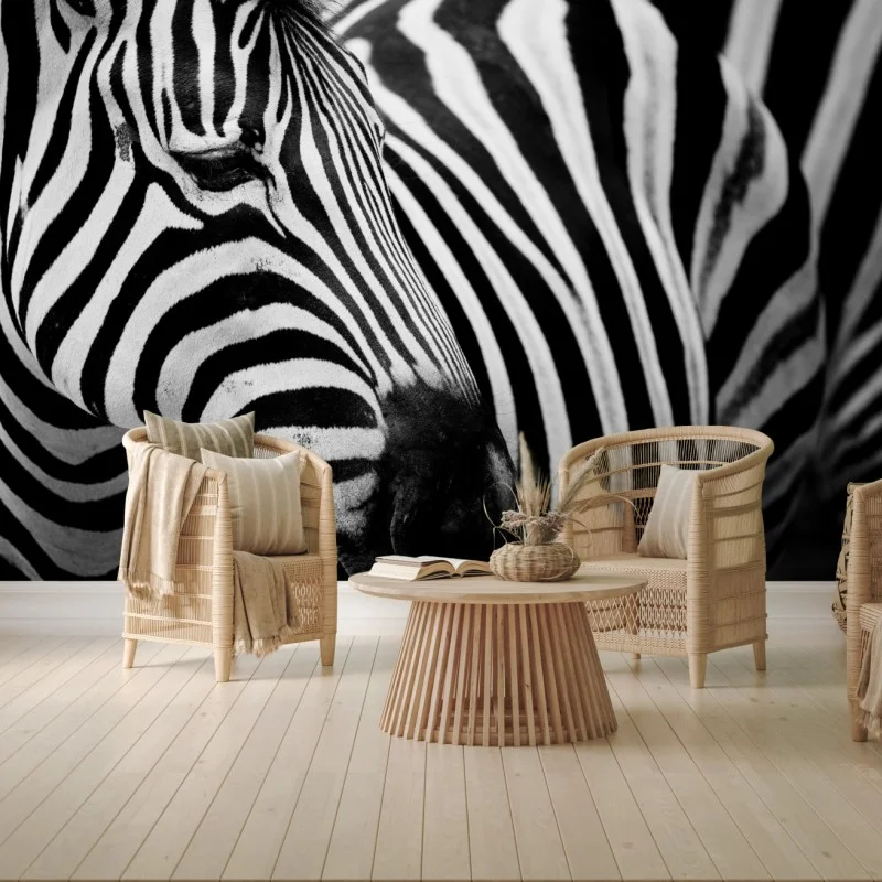 Fototapete zebra in monochromen streifen