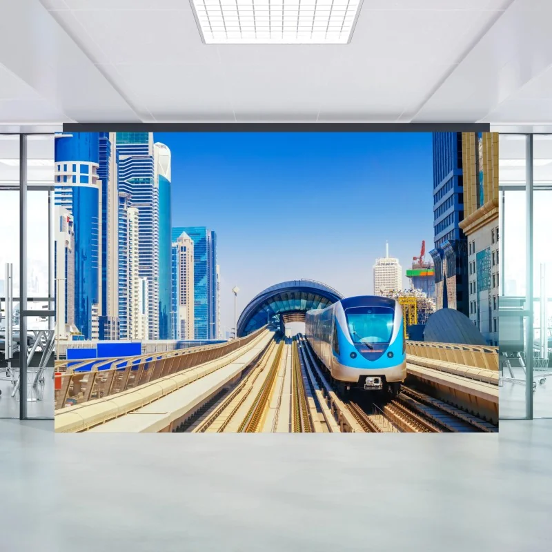 Fototapete städtische u-bahn im sonnenschein