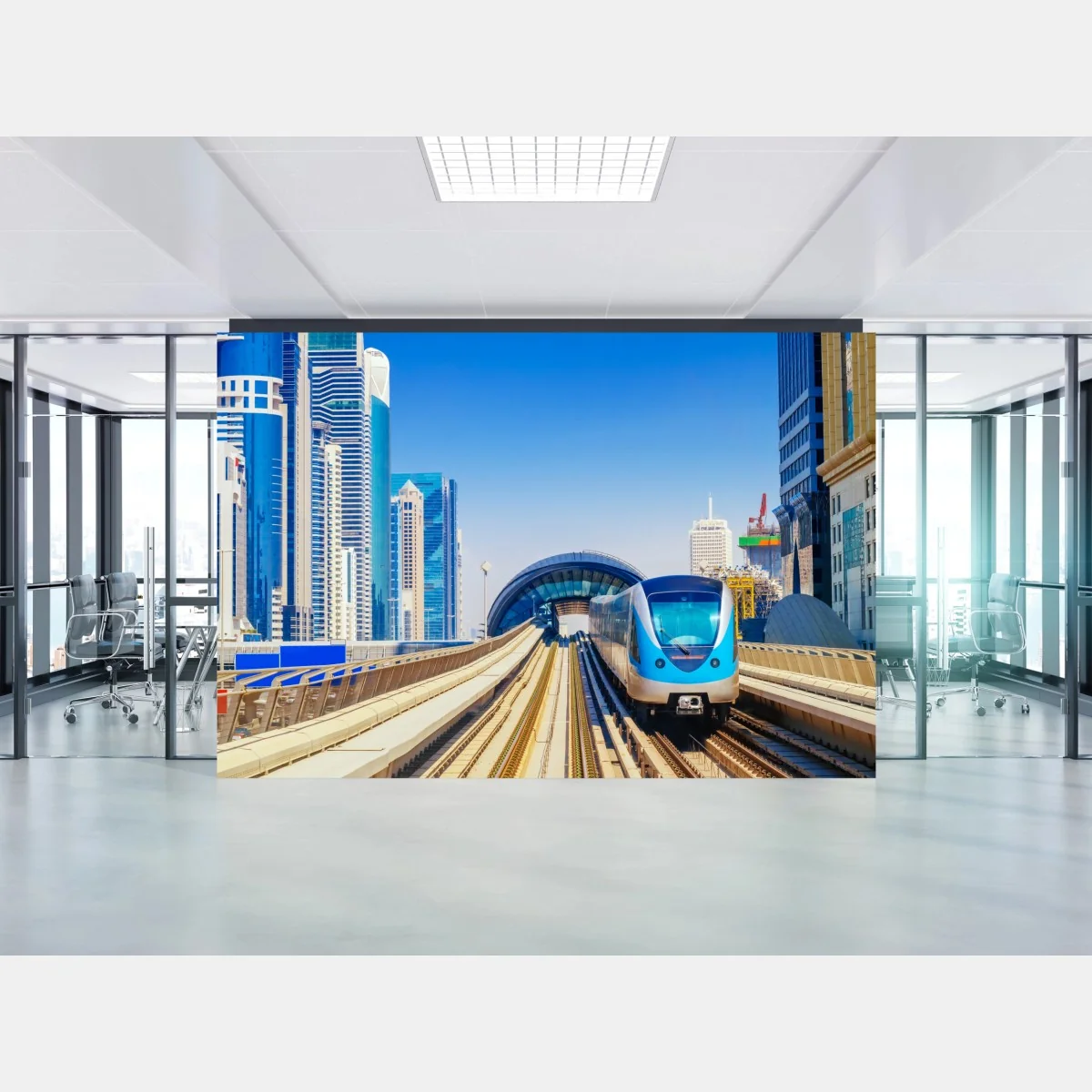 Fototapete städtische u-bahn im sonnenschein – Wallnifity® Fototapete städtische u-bahn im sonnenschein – Wallnifity®