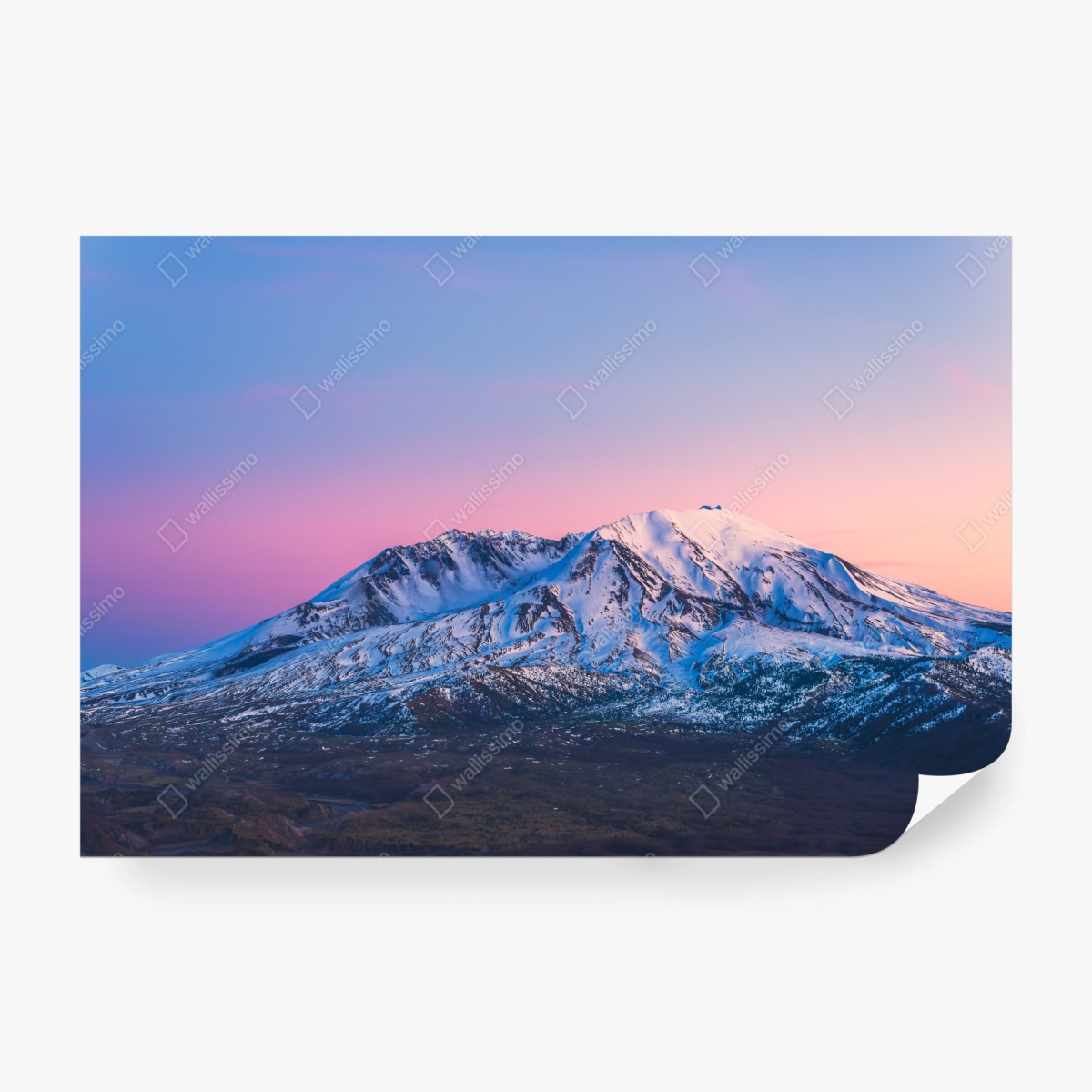 Fototapete sonnenuntergang über Mount St. Helens im winter – Wallnifity® Fototapete sonnenuntergang über Mount St. Helens im winter – Wallnifity®