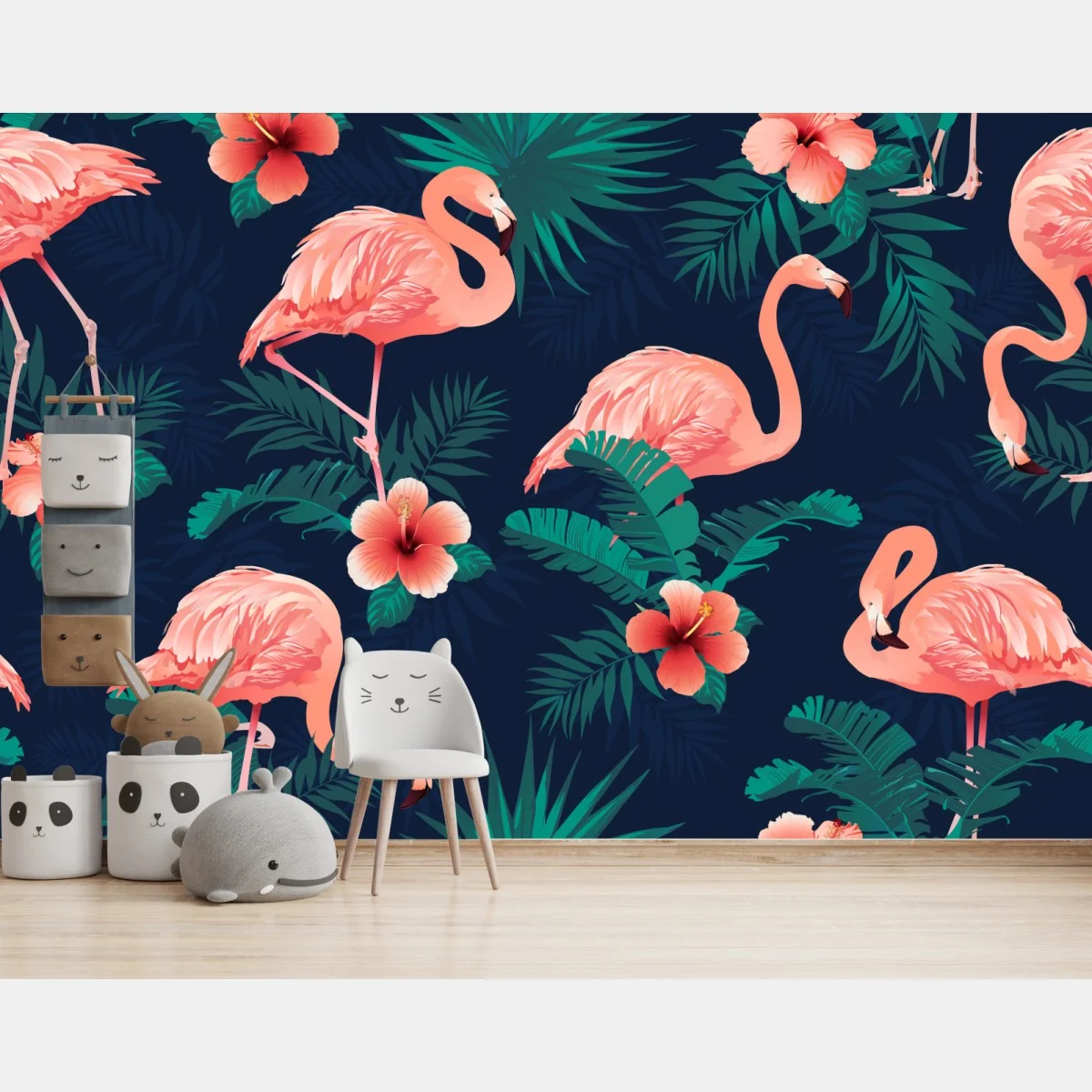 Fototapete tropisches rosa flamingo-muster – Wallnifity®