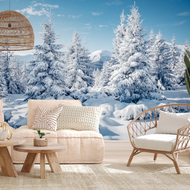 Fototapete winterruhe in den Karpaten