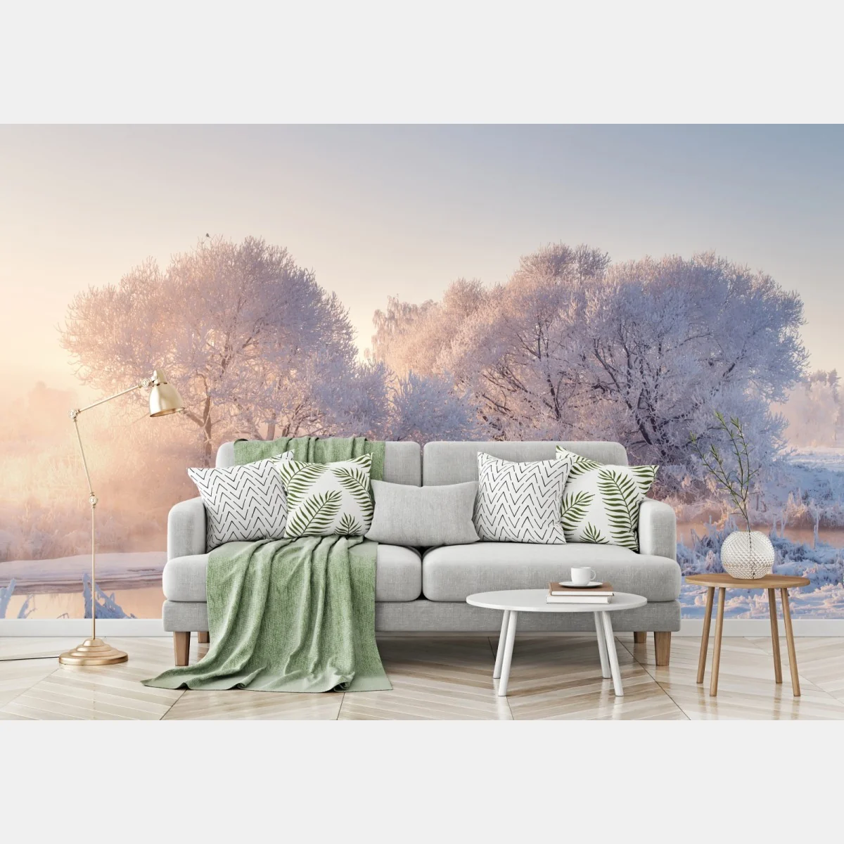 Fototapete raureifbedeckte bäume bei sonnenaufgang – Wallnifity® Fototapete raureifbedeckte bäume bei sonnenaufgang – Wallnifity®