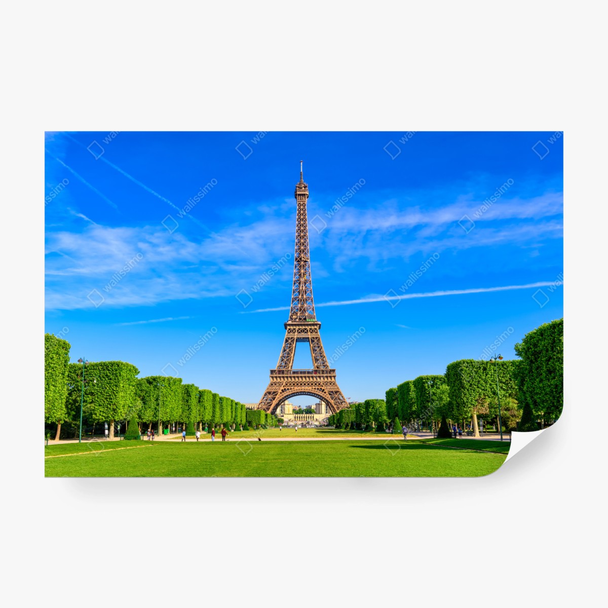 Fototapete Eiffelturm am Champ de Mars, lebendige pariser skyline – Wallnifity® Fototapete Eiffelturm am Champ de Mars, lebendige pariser skyline – Wallnifity®