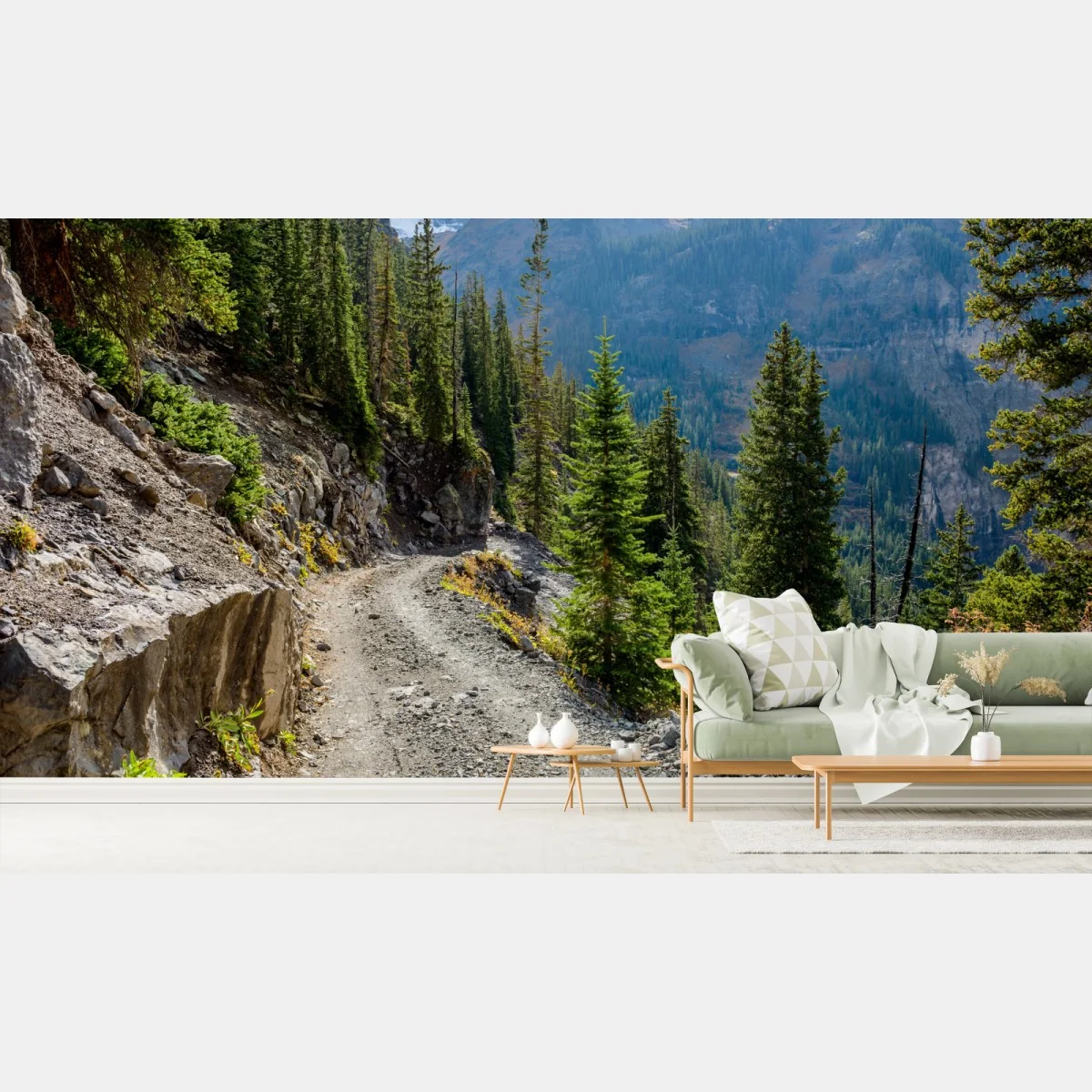 Fototapete bergpfad durch alpinen wald – Wallnifity® Fototapete bergpfad durch alpinen wald – Wallnifity®