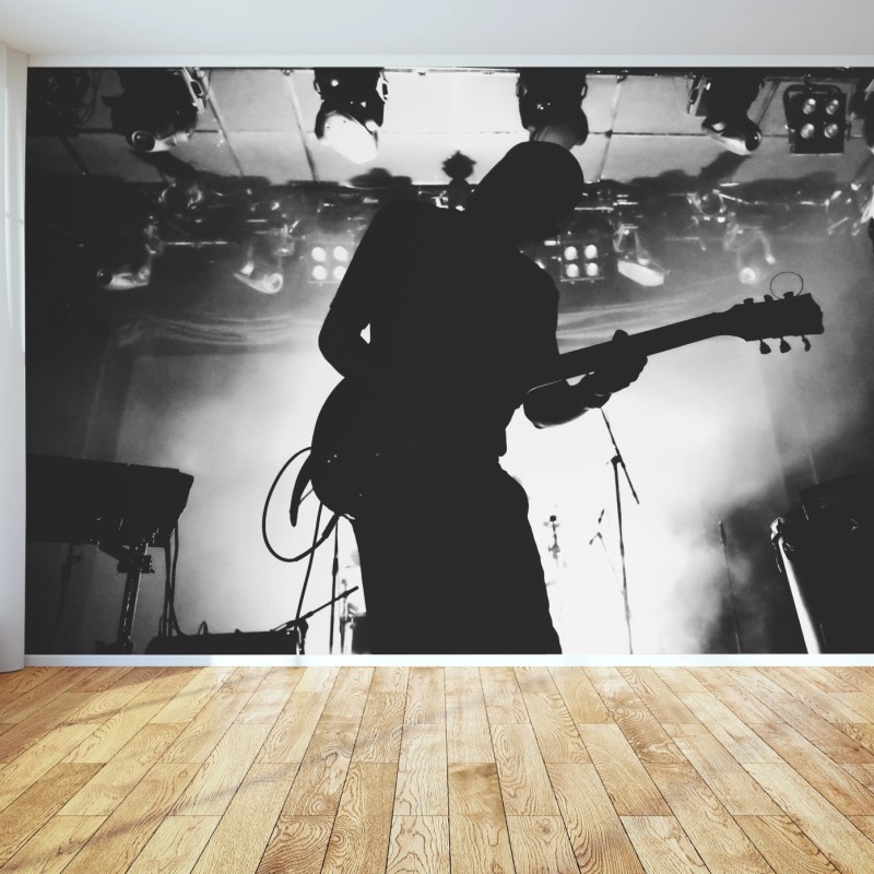Fototapete gitaristensilhouette bei einem live-konzert