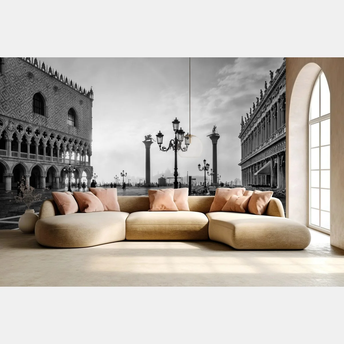 Fototapete Markusplatz im nebel – Wallnifity® Fototapete Markusplatz im nebel – Wallnifity®