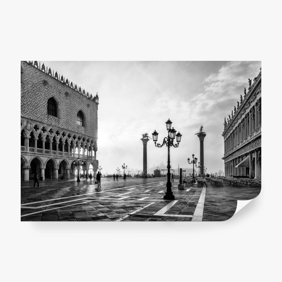 Fototapete Markusplatz im nebel – Wallnifity® Fototapete Markusplatz im nebel – Wallnifity®