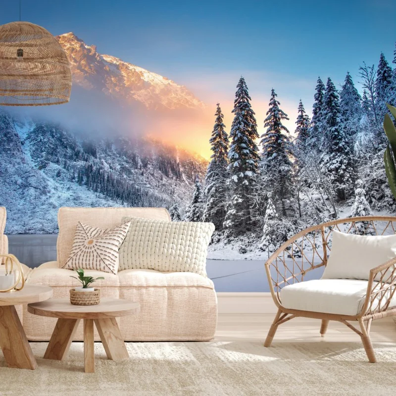 Fototapete winterlicher sonnenaufgang am Morskie Oko