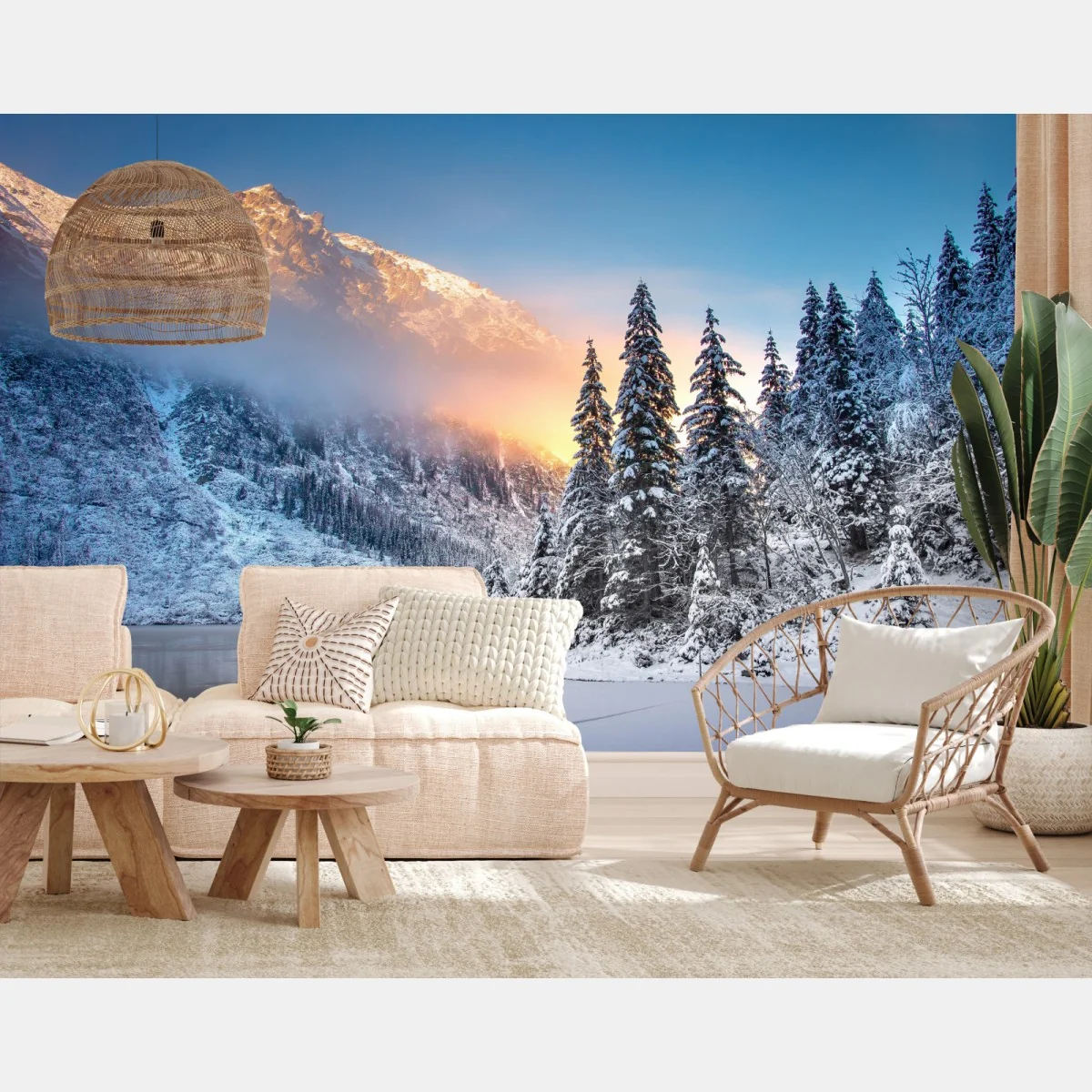 Fototapete winterlicher sonnenaufgang am Morskie Oko – Wallnifity®