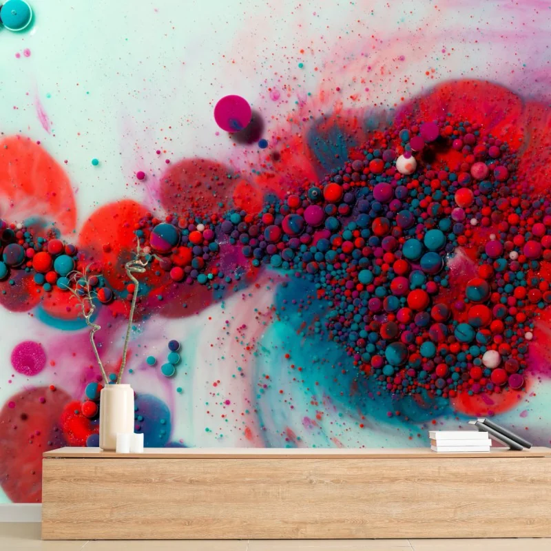 Fototapete lebendige marmorierte farbexplosion