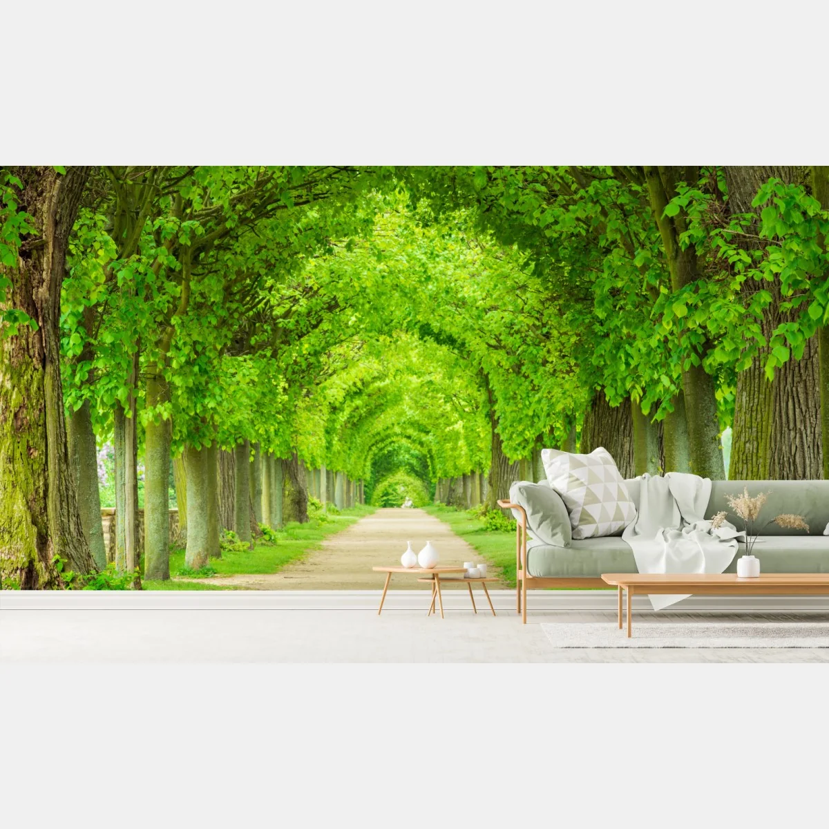 Fototapete grüner baumtunnel – Wallnifity® Fototapete grüner baumtunnel – Wallnifity®