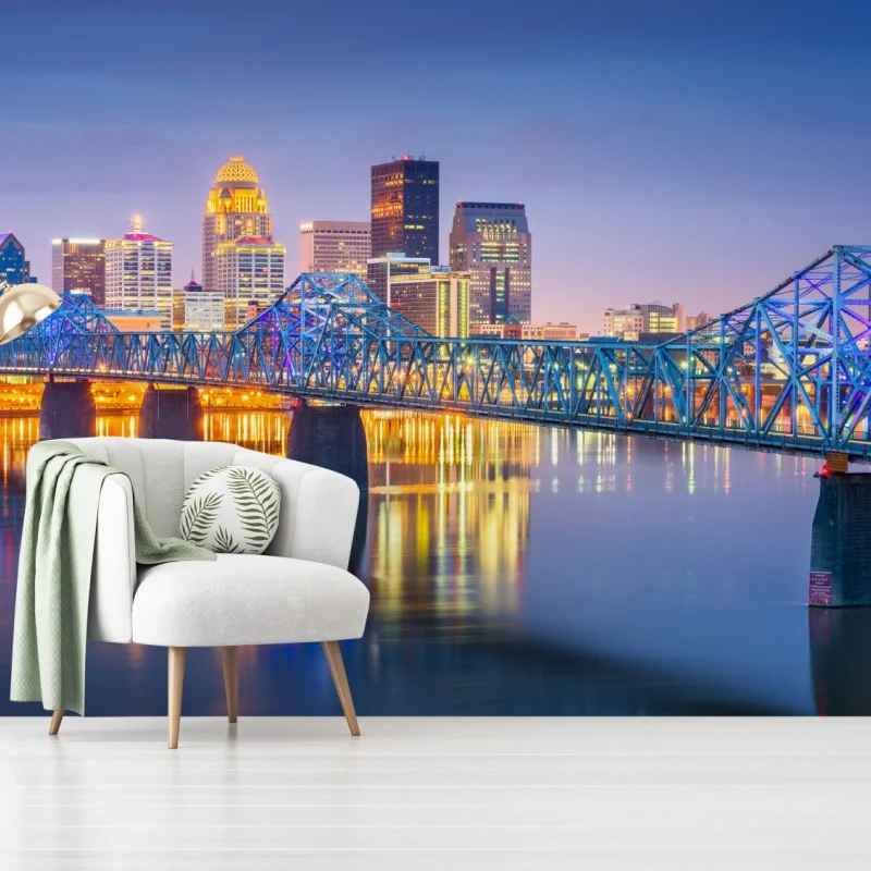 Fototapete Louisville skyline bei dämmerung