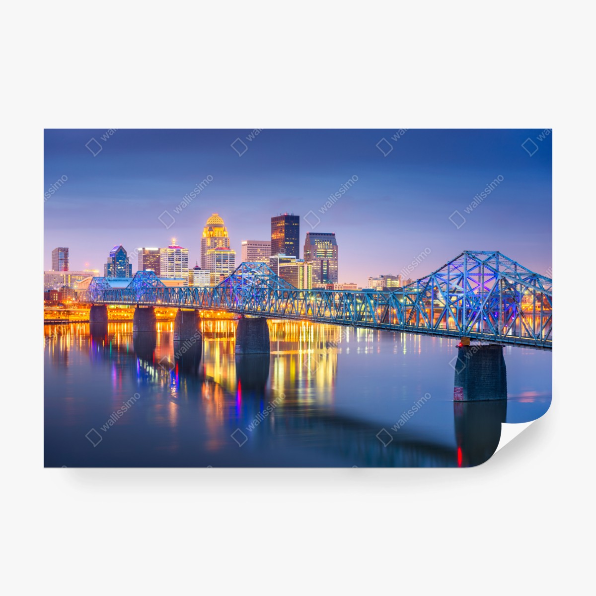 Fototapete Louisville skyline bei dämmerung – Wallnifity® Fototapete Louisville skyline bei dämmerung – Wallnifity®