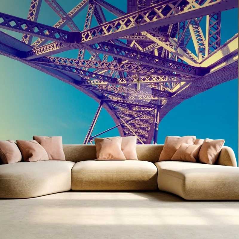 Fototapete abstrakte stahlbrücke in perspektive