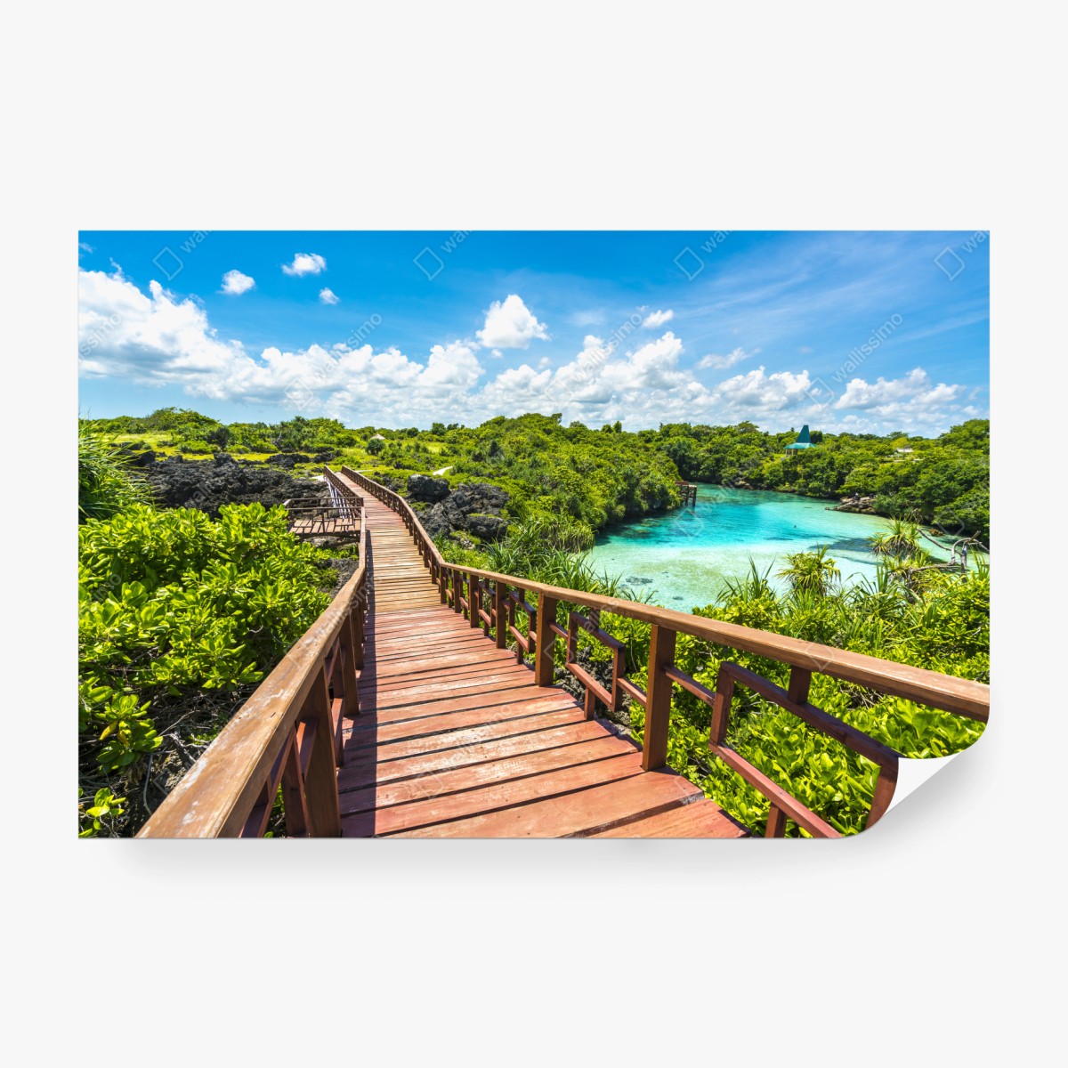 Fototapete tropischer holzsteg zur türkislagune – Wallnifity® Fototapete tropischer holzsteg zur türkislagune – Wallnifity®