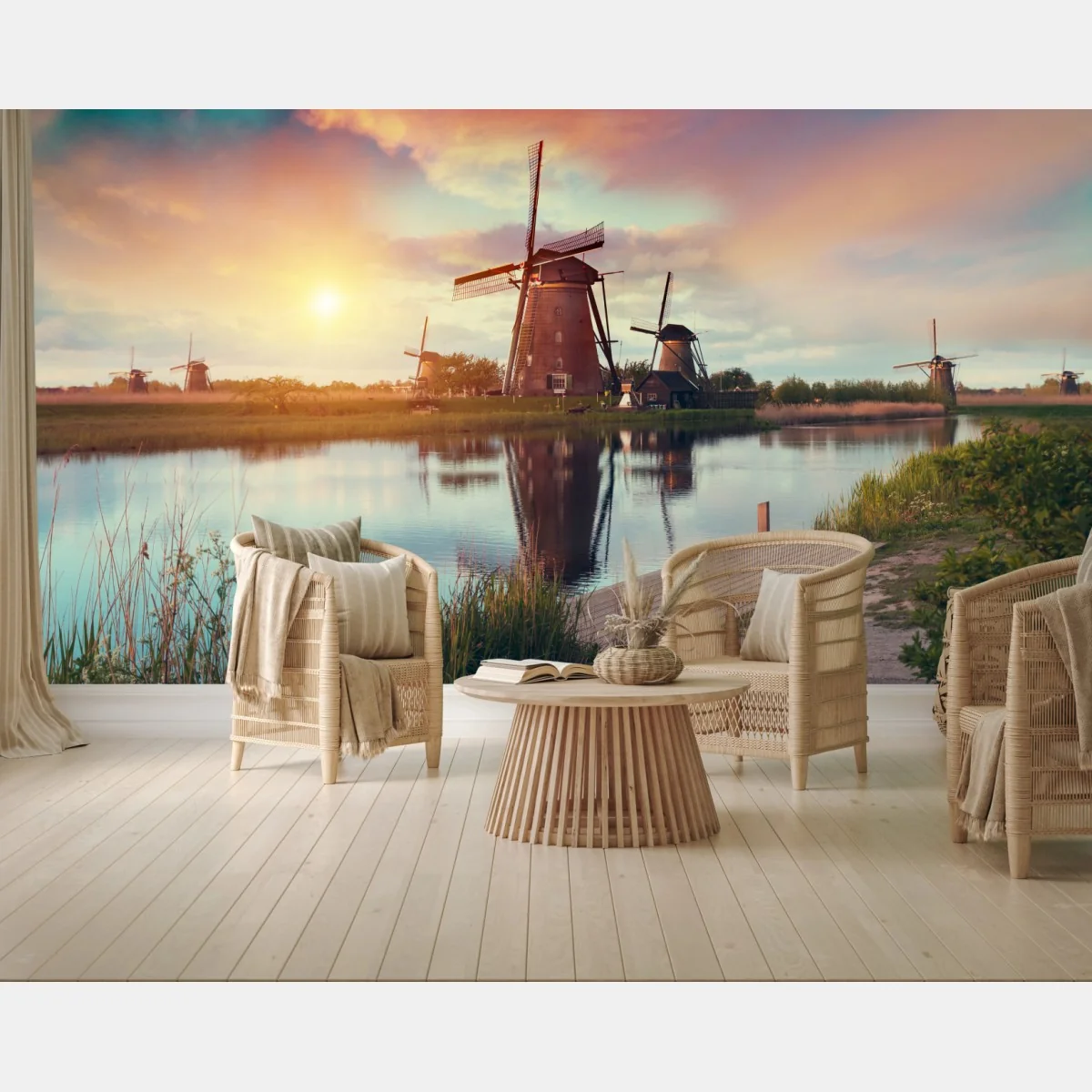 Fototapete sonnenuntergang über windmühlen in den Niederlanden – Wallnifity® Fototapete sonnenuntergang über windmühlen in den Niederlanden – Wallnifity®