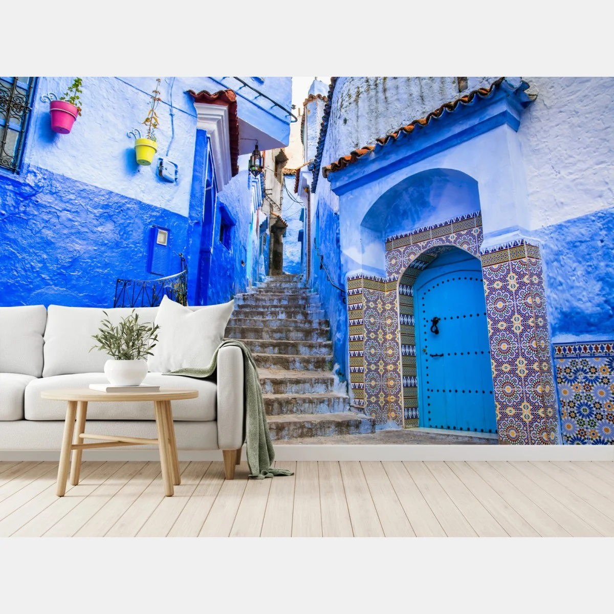 Fototapete blaue gasse in Chefchaouen, Marokko – Wallnifity®