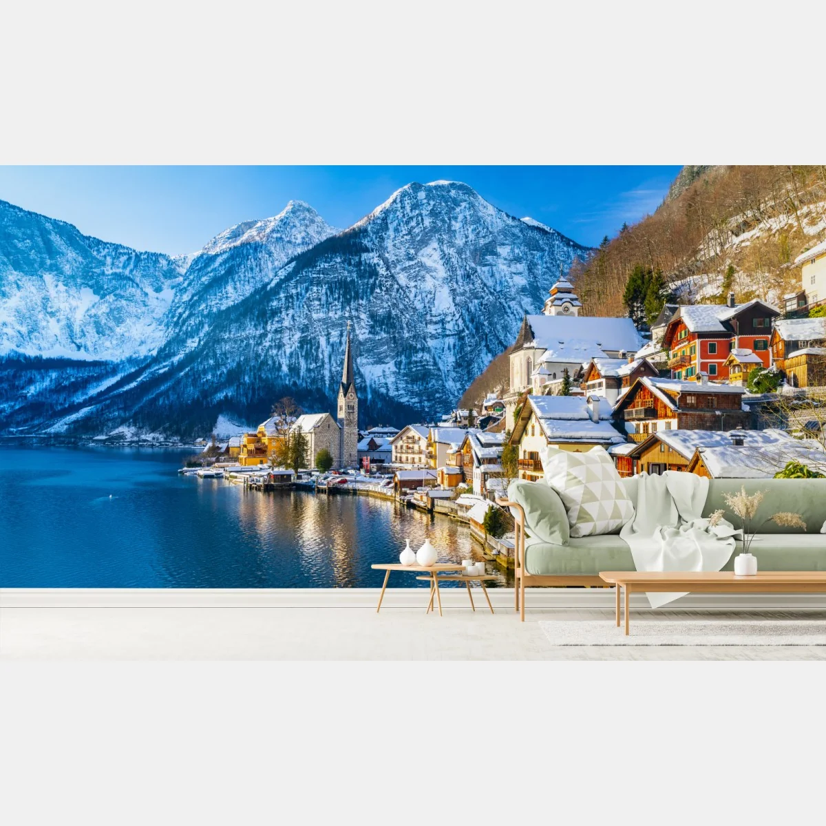 Fototapete winterruhe in Hallstatt — alpendorf am see – Wallnifity®