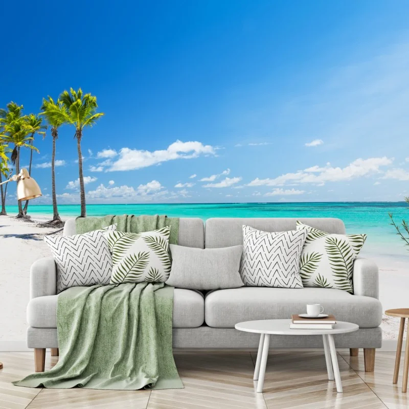 Fototapete palmen am strand von Punta Cana – Wallnifity® Fototapete palmen am strand von Punta Cana – Wallnifity®