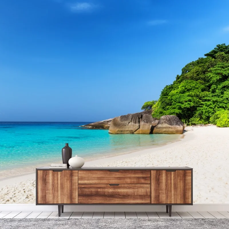 Fototapete Similan Islands türkisstrand panorama – Wallnifity® Fototapete Similan Islands türkisstrand panorama – Wallnifity®