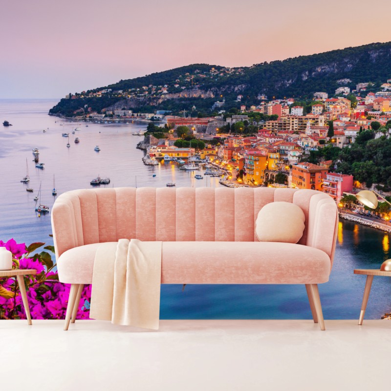 Fototapete sonnenuntergang über Villefranche-sur-Mer – Wallnifity® Fototapete sonnenuntergang über Villefranche-sur-Mer – Wallnifity®