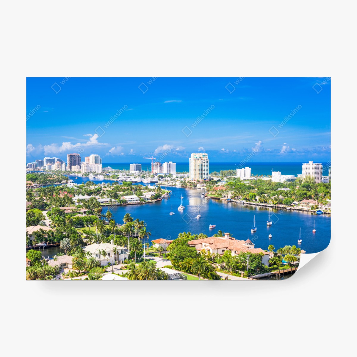 Fototapete Fort Lauderdale stadtskyline am meer – Wallnifity® Fototapete Fort Lauderdale stadtskyline am meer – Wallnifity®