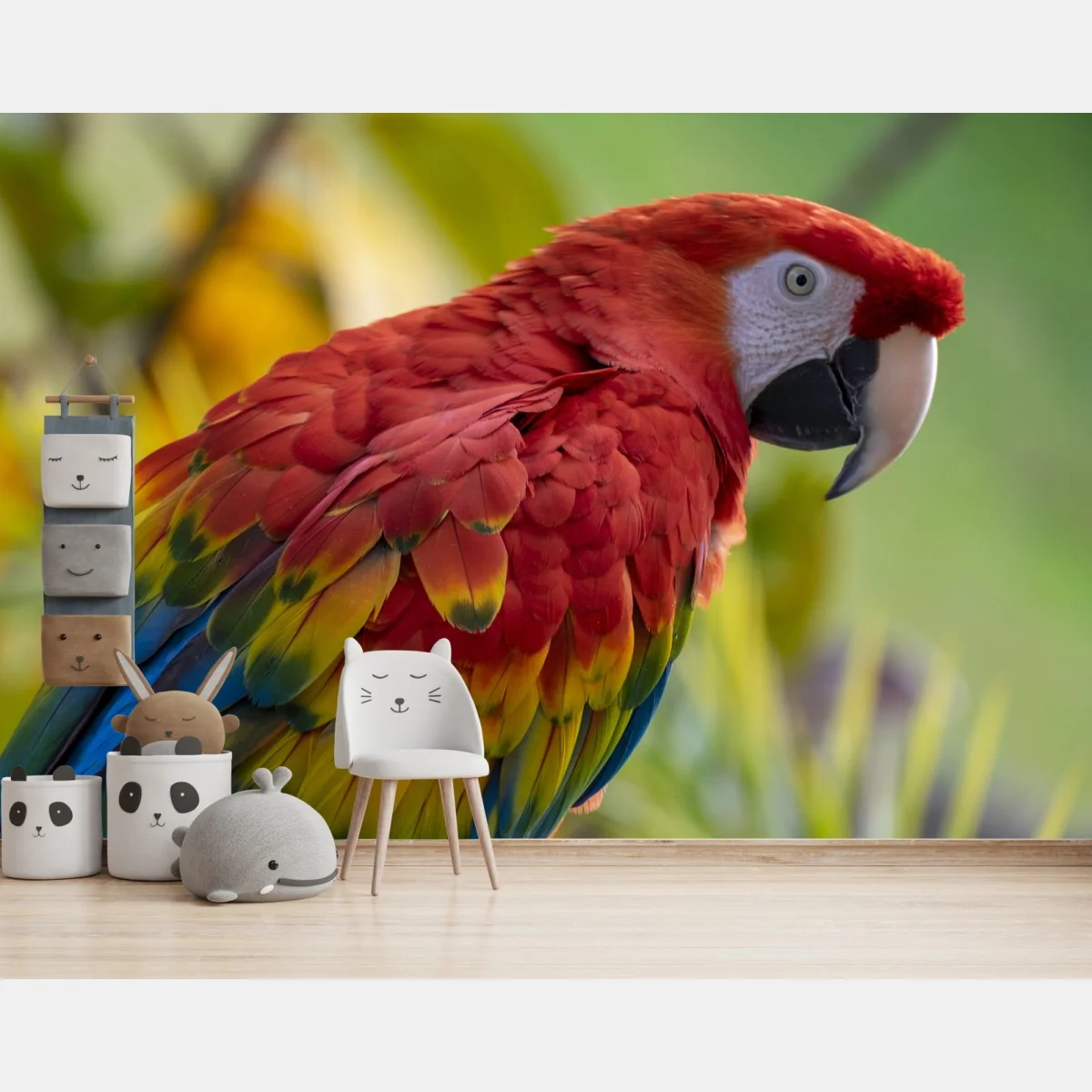 Fototapete intensives porträt einer scharlachara – Wallnifity®