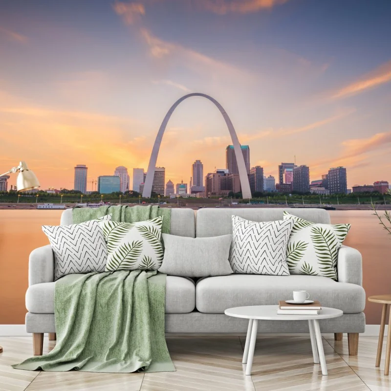 Fototapete St. Louis skyline bei dämmerung