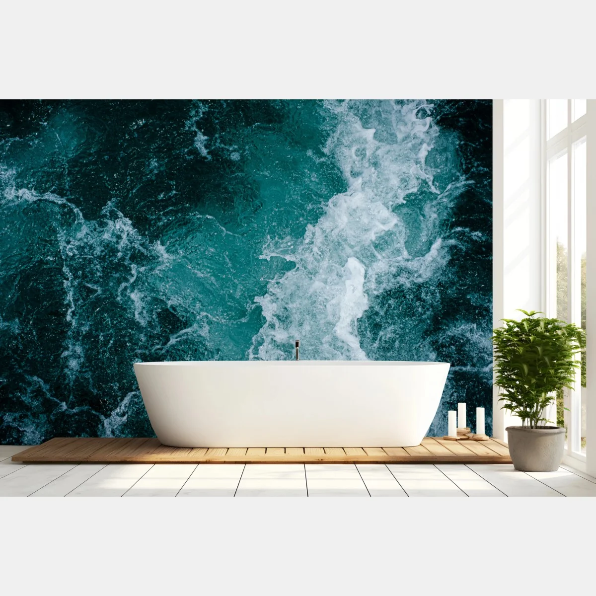Fototapete türkisblaue ozeanwellen – Wallnifity® Fototapete türkisblaue ozeanwellen – Wallnifity®