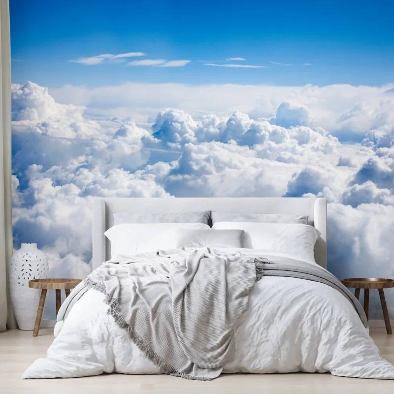 Fototapete ruhige wolkenlandschaft am blauen himmel