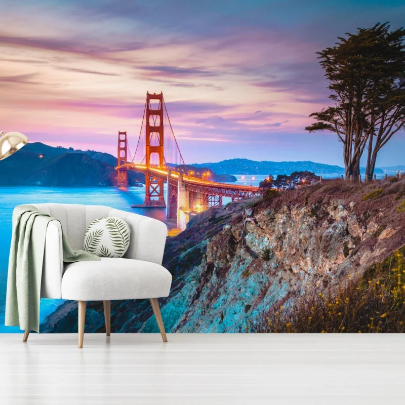 Fototapete Golden Gate Bridge bei dämmerung