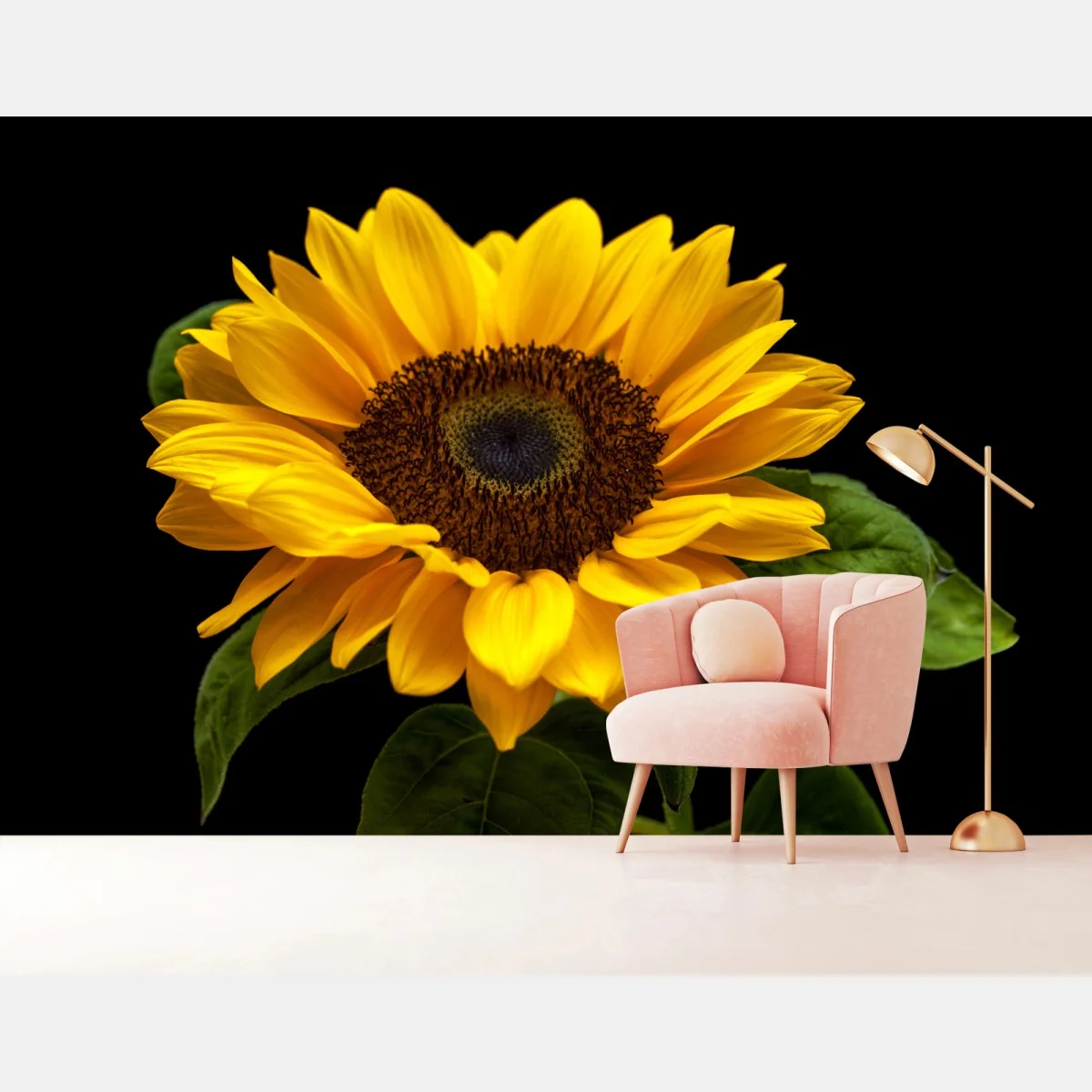 Fototapete leuchtende sonnenblume auf schwarzem hintergrund – Wallnifity® Fototapete leuchtende sonnenblume auf schwarzem hintergrund – Wallnifity®