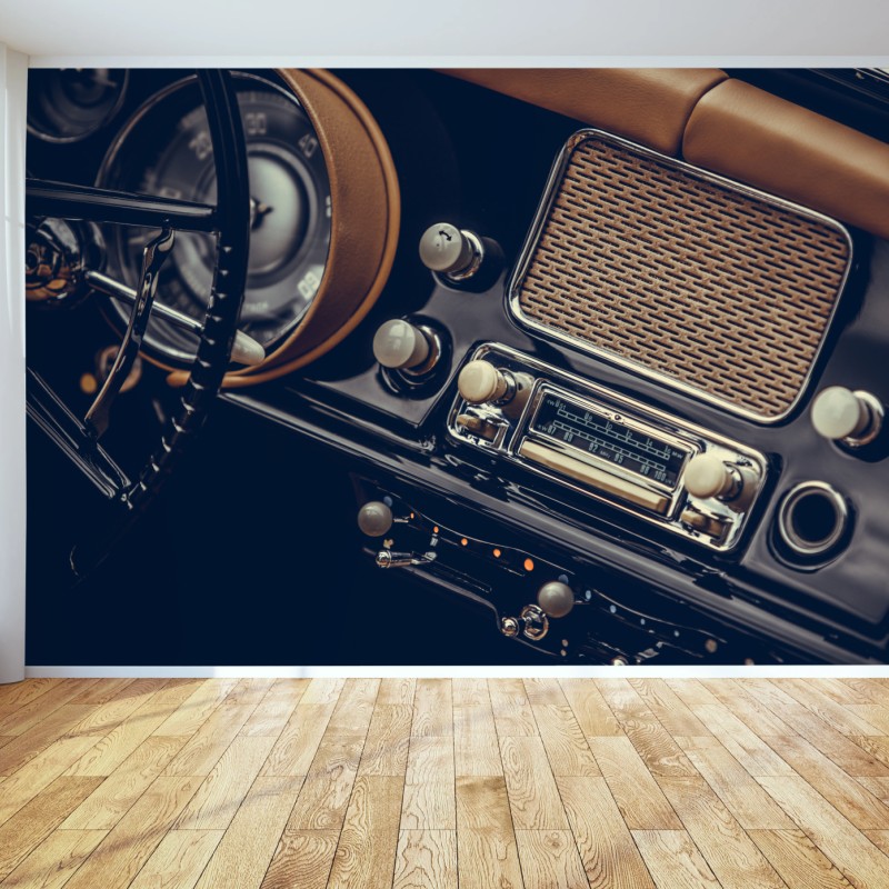 Fototapete vintage armaturenbrett nahaufnahme