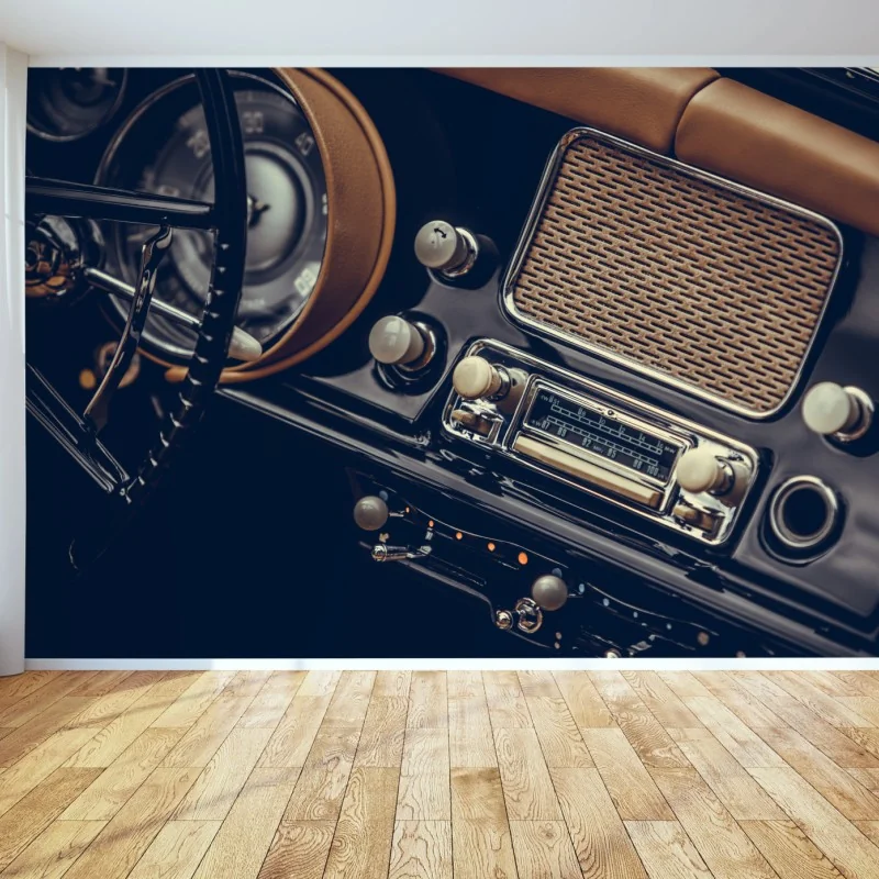 Fototapete vintage armaturenbrett nahaufnahme