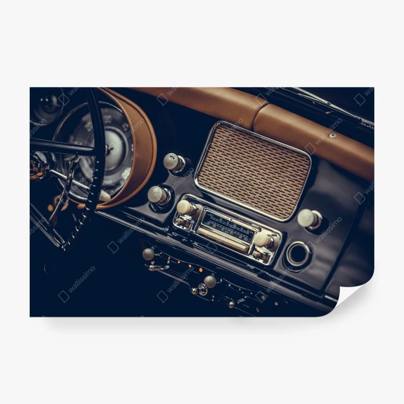 Fototapete vintage armaturenbrett nahaufnahme