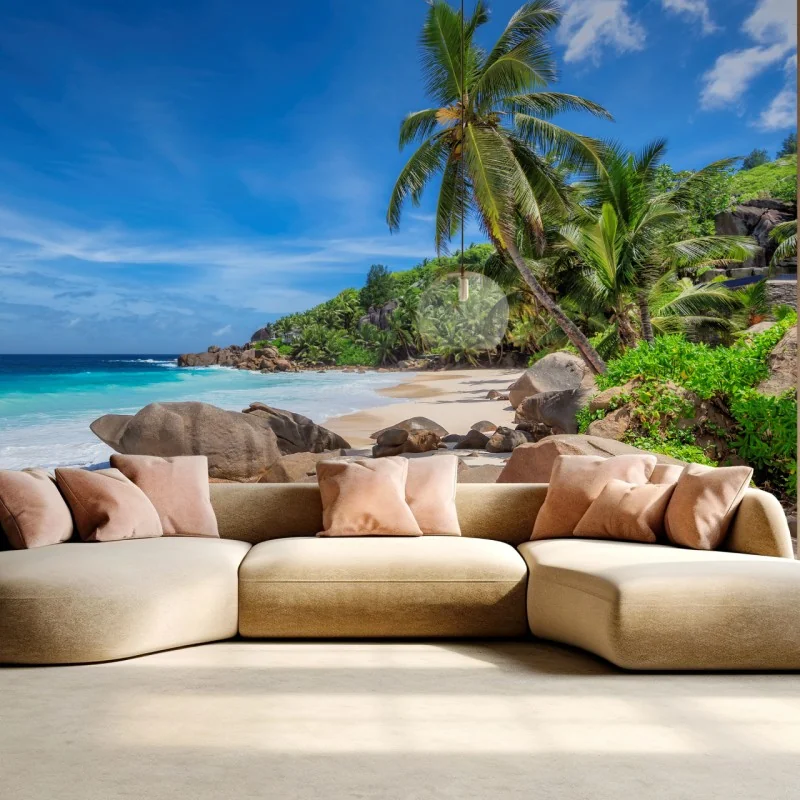 Fototapete tropischer palmenstrand – Wallnifity®