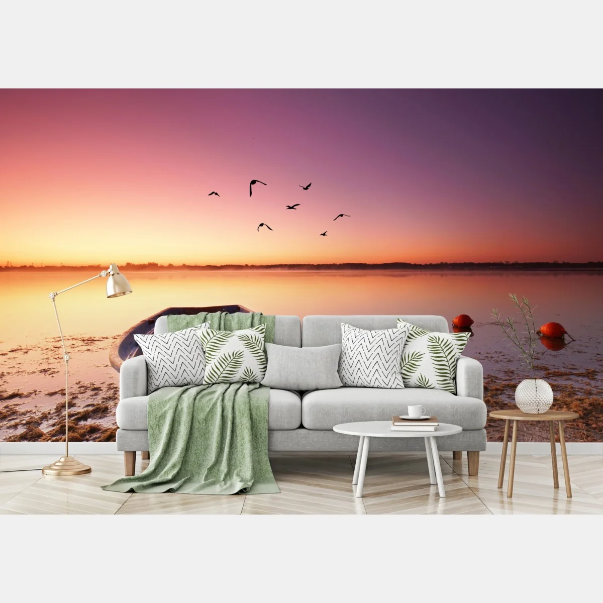 Fototapete friedliche bootsstimmung im abendlicht – Wallnifity® Fototapete friedliche bootsstimmung im abendlicht – Wallnifity®